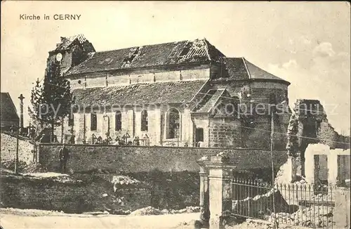 Cerny zerstoerte Kirche 1. Weltkrieg Grande Guerre Kat. Cerny