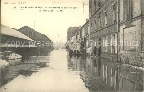 Paris Inondations Janvier 1910 Rue Cave Hochwasser Katastrophe Kat. Paris