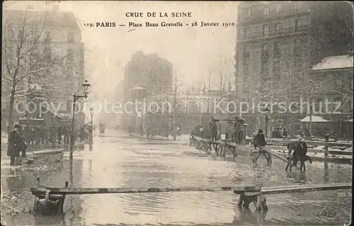 Paris Crue de la Seine Inondations Janvier 1910 Hochwasser Katastrophe Kat. Paris