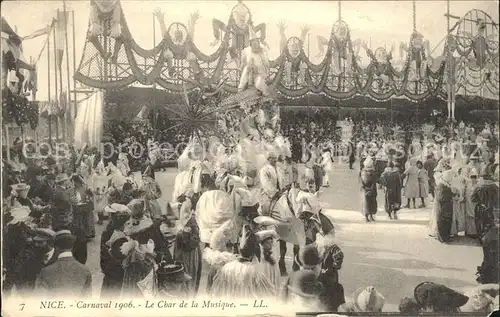 Nice Alpes Maritimes Carnaval 1906 Le Char de la Musique Kat. Nice