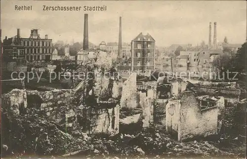 Rethel Ardennes zerschossener Stadtteil 1. Weltkrieg Grande Guerre Kat. Rethel