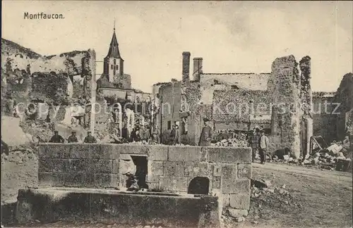 Montfaucon Aisne Ruines Grande Guerre Truemmer 1. Weltkrieg Kat. Montfaucon