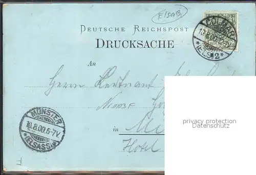 Colmar Haut Rhin Elsass Innenstadt Deutsche Reichspost Kat. Colmar