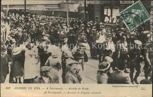Portsmouth Arrival of English wounded Grande Guerre 1914 World War Kat. Portsmouth