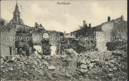 Montfaucon Aisne Ruinen 1. Weltkrieg Grande Guerre Kat. Montfaucon
