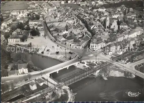 Louhans Entree de la Ville Ponts sur la Seille vue aerienne Kat. Louhans