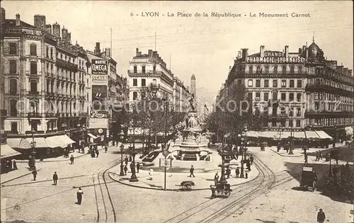 Lyon France Place de la Republique Monument Carnot Kat. Lyon