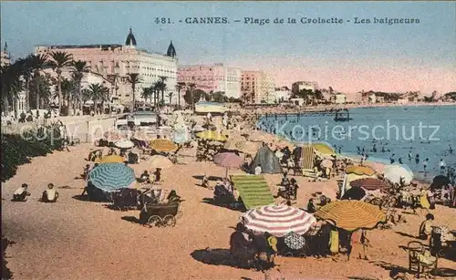 Cannes Alpes Maritimes Plage de la Croisette Baigneurs Kat. Cannes