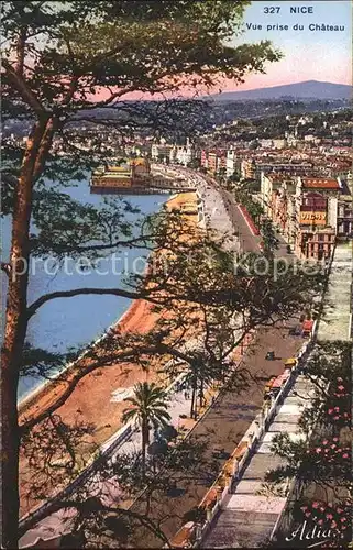 Nice Alpes Maritimes Vue prise du Chateau Plage Promenade Cote d Azur Kat. Nice