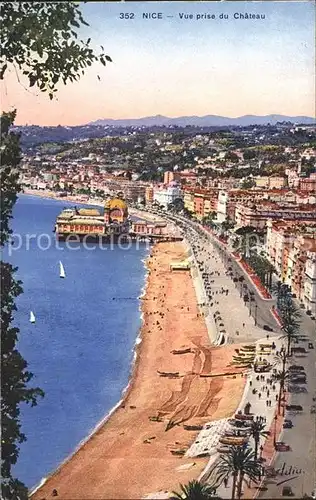 Nice Alpes Maritimes Vue prise du Chateau Plage Promenade Cote d Azur Kat. Nice