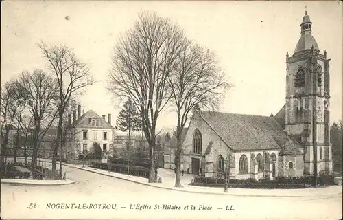 Nogent le Rotrou Eglise St Hilaire et la Place Kat. Nogent le Rotrou