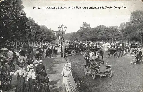 Paris Avenue du Bois de Boulogne a la Porte Dauphine Voiture Kat. Paris