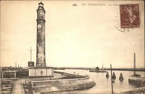 Dunkerque Le Phare Leuchtturm Stempel auf AK Kat. Dunkerque