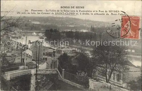 Saint Cloud Hauts de Seine Panorama Vallee de la Seine Funiculaire Pont de Sevres Kat. Saint Cloud