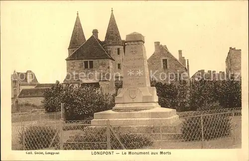 Longpont Aisne Monument aux Morts Kriegerdenkmal Kat. Longpont