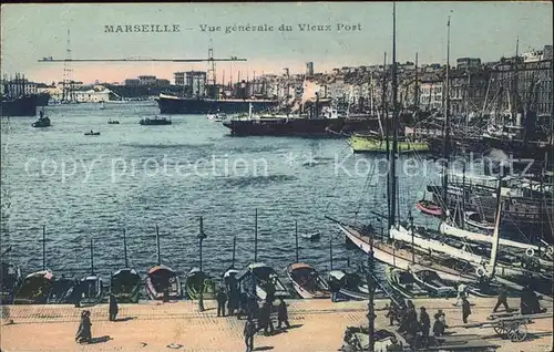 Marseille Vue generale du Vieux Port Bateaux Kat. Marseille
