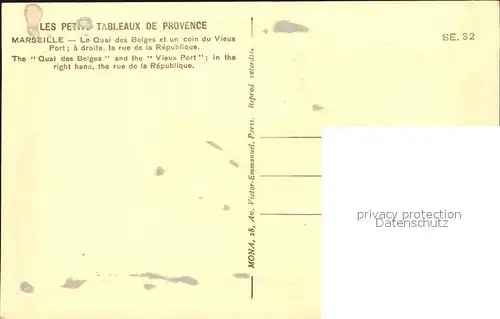 Marseille Quai des Belges Vieux Port Rue de la Republique Kat. Marseille