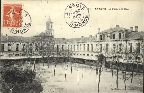 La Reole College la Cour Stempel auf AK Kat. La Reole