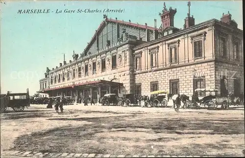 Marseille Gare St Charles Bahnhof Kutschen Kat. Marseille