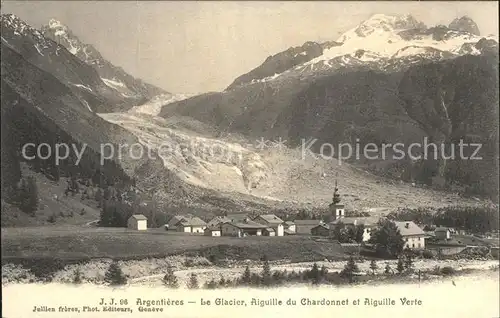 Argentieres Seine et Marne Glacier Aiguille du Chardonnet et Aiguille Verte Kat. Argentieres