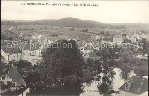 Nemours Seine et Marne Vue prise du Donjon Bords du Loing Kat. Nemours