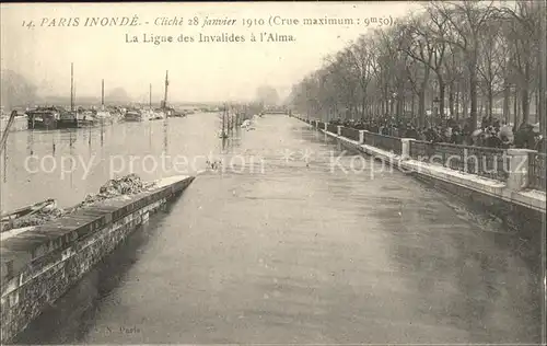 Paris Inondations Janvier 1910 Hochwasser Katastrophe Kat. Paris