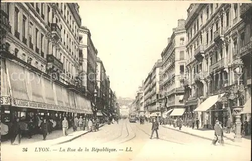 Lyon France Rue de la Republique Tram Kat. Lyon