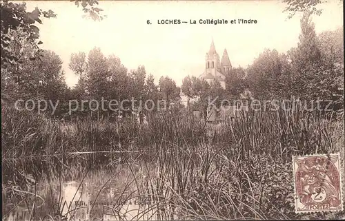 Loches Indre et Loire Collegiale et l Indre Kat. Loches