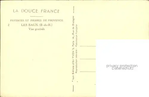 Les Baux de Provence Vue generale Collection La Douce France Kat. Les Baux de Provence