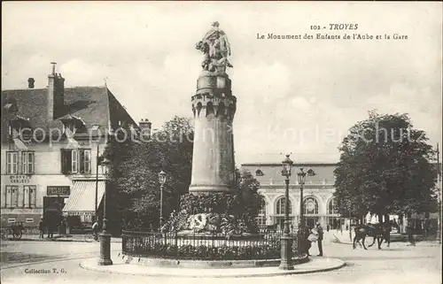 Troyes Aube Monument des Enfants Gare Kat. Troyes