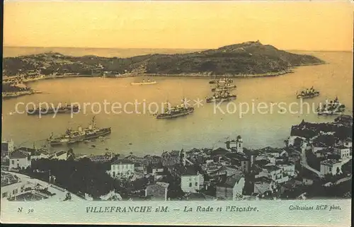 Villefranche sur Mer La Rade et l Escadre Bateau Kriegsschiffe Kat. Villefranche sur Mer