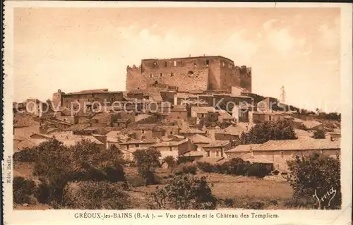 Greoux les Bains Vue generale Chateau des Templiers Kat. Greoux les Bains