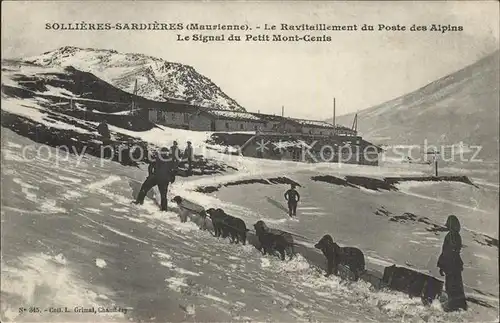 Sollieres Sardieres Ravitaillement du Post des Alpins Hundeschlitten Kat. Sollieres Sardieres