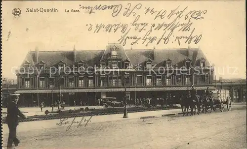 Saint Quentin La Gare Bahnhof Pferdewagen Kat. Saint Quentin
