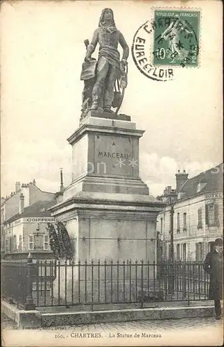 Chartres Eure et Loir Statue de Marceau Monument Stempel auf AK Kat. Chartres