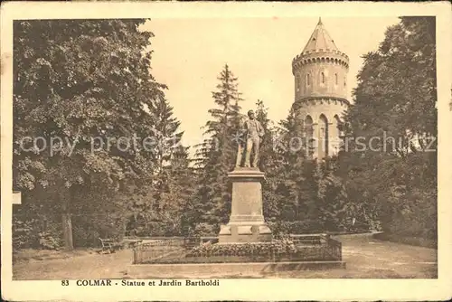 Colmar Haut Rhin Elsass Statue et Jardin Bartholdi Monument Kat. Colmar