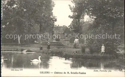 Lillers Chateau de M. Delelis Fanien Parc Etang Kat. Lillers