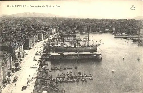 Marseille Perspective du Quai de Port Bateau Kat. Marseille