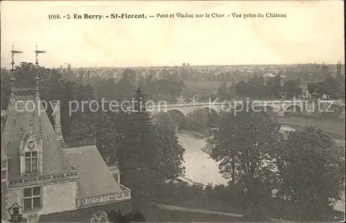 Saint Florent sur Cher Pont et Viaduc sur le Cher vue prise du Chateau Kat. Saint Florent sur Cher