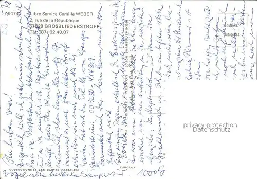 Grosbliederstroff Libre Service Camille Weber Kat. Grosbliederstroff