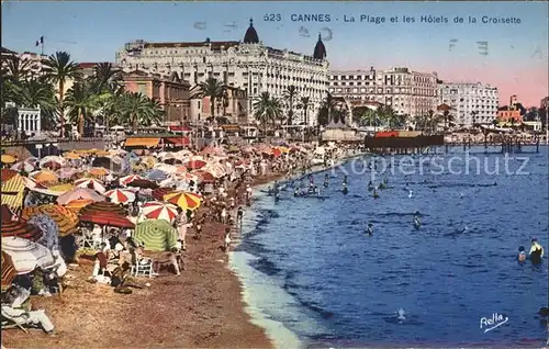 Cannes Alpes Maritimes La Plage et les Hotels de la Croisette Kat. Cannes