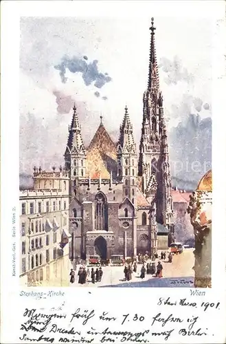 Wien Stephanskirche Kuenstlerkarte Kat. Wien