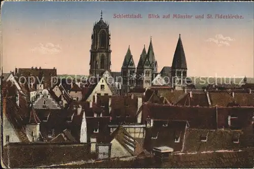 Schlettstadt Muenster und St. Fideskirche Kat. Selestat