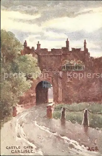 Carlisle Castle Gate Kuenstlerkarte Kat. Carlisle