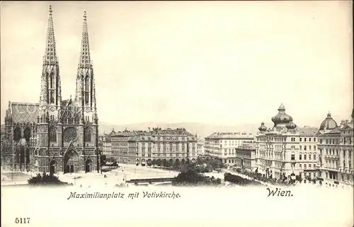 Wien Maximilianplatz mit Votivkirche Kat. Wien