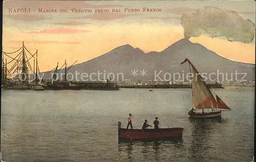 Napoli Neapel Marina col Vesuvio dal Punto Franco Kat. Napoli