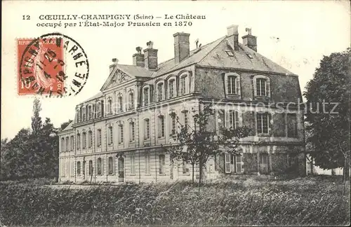 Champigny Marne Chateau Etat Major Prussien Kat. Champigny