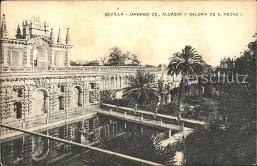 Sevilla Andalucia Jardines Alcazar Galeria D Pedro I Kat. Sevilla 