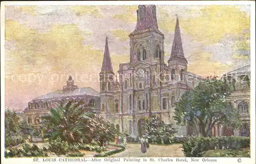 New Orleans Louisiana St Louis Cathedral Kuenstlerkarte  Kat. New Orleans