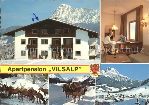 Tannheim Tirol Apartpension Vilsalp Wildfuetterung Pferdeschlitten Kat. Tannheim